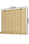FFD Natural Reed Roll Up Shades Hand-Woven Bamboo Blinds for Indoor/Outdoor - Easy to Install 120cm - 3