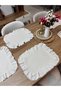 100% Cotton Ruffle Trim Placemat & American Service Set (6 Pieces) (35X45) - 3