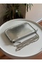 Women's Shoulder Bag with Staple Detail and Chain Strap