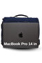 4017 Navy Blue 14-Inch Laptop Canvas Messenger School Bag Unisex with Lock Multi-Pocket Shoulder Strap - 7
