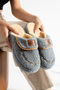 Women's Gray House Slippers No Sound Thick Sole Winter Slippers