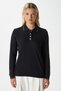 Women's Fiona Viscose Polo Neck Striped Black Knitwear Sweater - 5