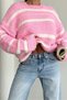 Oversize Crew Neck Textured Knit Sweater Aw25Kz0018 - 3