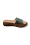 Women's Genuine Leather Single Strap High Sole Slippers - 3