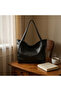 Women's Black Soft Faux Leather Handbag and Shoulder Bag - 3