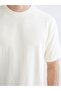 Xside beige crew neck short sleeve men's sweatshirt - 4