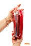 Red Zippered Quality Pvc Transparent Pen Holder Makeup Bag Pencil Case