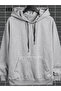 Gray Oversize Hooded Sweatshirt Hoodie - 2