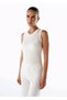 Sleeveless Extrafine Merino Wool Blend Knitwear Top Ecru - 4