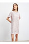 Alita City with a Difference, Lcw Dream Pink Combed Cotton Patterned Short Sleeve Women's Nightgown - 3