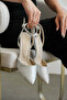 Women's Glittery Silver Strappy Heeled Shoes - 5