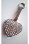 Luxury Gift Silver Heart Keychain with Zircon Stone and Evil Eye Beads - Bag Ornament 14.5 cm - 2
