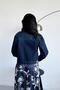 Women's Dark Blue Regular Fit Buttoned Double Pocket Lycra Jean Denim Jacket Di̇ana-5003 - 7