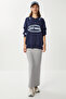 Soft Knitted Skirt with Slits Lub0226 Gray Melange - 5
