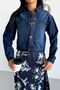 Women's Dark Blue Regular Fit Buttoned Double Pocket Lycra Jean Denim Jacket Di̇ana-5003 - 4