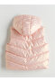 Pink Hooded Girl's Puffer Vest - 2