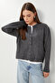 Buttoned Wool Effect Knitwear Cardigan Lbp0027 Anthracite - 2