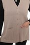 Women's Mercerized Pocketed Buttoned Rolax Knitwear Seasonal Mother's Vest - 5