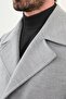 Straight Slim Fit Wide Collar Belted Double Breasted Cashmere Long Men's Coat Gray - 21303.24K - 2