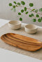 Oval Wooden Presentation Plate Snack Bowl – Breakfast, Cookies and Snack Serving Plate 35 cm - 3