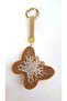 Gift Zircon Stone Beige Butterfly Keychain 14X6,5 cm