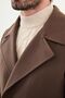 Straight Slim Fit Wide Collar Belted Double Breasted Cashmere Long Men's Coat Brown - 21303.24K - 2