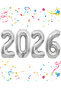 New Year's Balloon 100 cm Silver Silver Large Size Foil Number Balloon Set New Year Decorative Ornaments