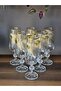 Set of 6 24K Handcrafted - Real Gold Embossed 180 Cc Coffee Side Crystal Glass Peacock Gold