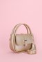 Women's Gold Accessory Detailed Adjustable Strap Scarf Gift Gold Hand Shoulder and Crossbody Bag Milan - 4