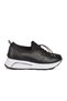 Black White Lock Lace-Up Women's Casual Shoes - 3