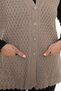Women's Mercerized Pocketed Buttoned Rolax Knitwear Seasonal Mother's Vest - 5