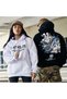 Men's Black Winter Hooded Sweatshirt Back Printed Snake - 4