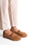 Marli Tan Suede Genuine Leather Tasseled Women's Loafer Shoes - 4