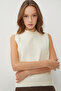 Floral Textured Knitwear Sweater Lpf0106 Cream - 2