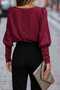Women's Round Neck Buttoned Imported Crepe Blouse - 2