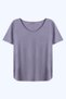 Women's Polyviscose V-Neck T-Shirt Purple Color - 3