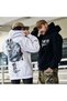 Men's White Winter Hooded Sweatshirt Back Printed Snake - 2