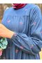Ankanoor Floral Embroidered Denim Dress 145cm Anka251896 - 8