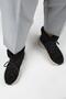 (Solon) Women's Genuine Leather Fur Lined Lace-Up Black Boots - 7
