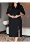 Polo Neck, Slit Dress - 4