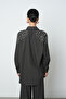 Women's Robe Stone Embroidered Oversize Cut Hijab Shirt - 5