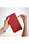 Genuine Leather Women's Wallet Bag |   Almeda 5463 Flother Mat Red - 4