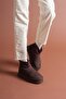 Mini Thick Sole Stretch Boots with Fur Inside - 4