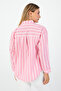 White Striped Pink Women's Oversized Shirt – Comfortable Fit, Long Sleeves, Casual and Office Chic - 5