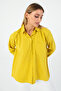 Women's Mustard Yellow Oxford Textured Fabric Relaxed Fit Pocketed Shirt Poplin- Stylish and Practical - 2