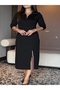 Polo Neck, Slit Dress - 3