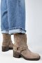 (Lukka) Women's Genuine Leather Biker Trock Mink Boots - 8