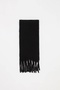 Men's Puffy Lightweight Tassel Scarf Black - 2