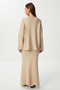 Wool Blend Sweater Skirt Knitwear Set Lki̇0039 Beige - 7