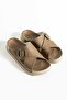 Adımist Men's Stitched Orthopedic Leather (Synthetic) High Sole Inside-Out Slippers - 3